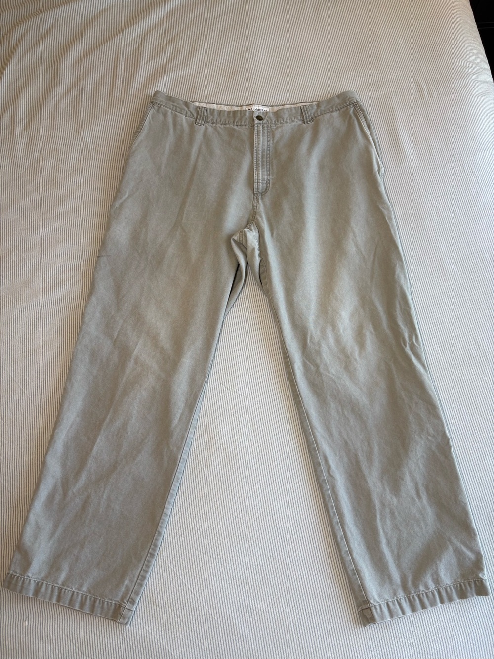 Columbia Men's Cotton Canvas Chino Utility Pants 40x32 WORN Gray